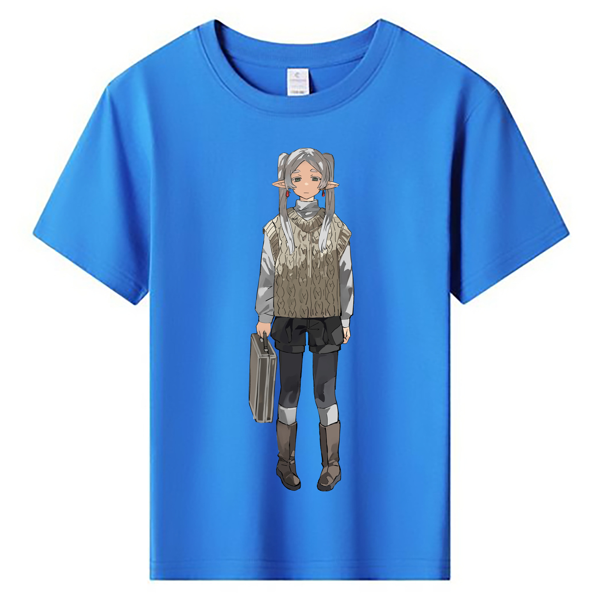（画像用） 葬送のフリーレン Frieren 綿100％キッズTシャツ（フロントプリント）